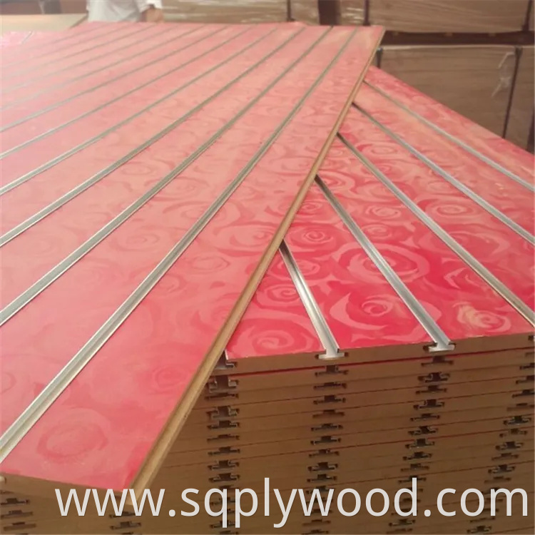 Grooved / Slot Melamine MDF Board with 11 Aluminium Strips